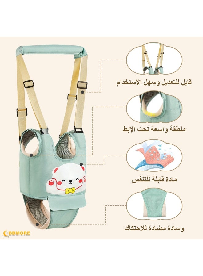 BBMORE Baby Walker Harness, Adjustable Handheld Kids Walker Helper Assistant Belt with Detachable Crotch for 7-24 Month Old (Green) - Image 5